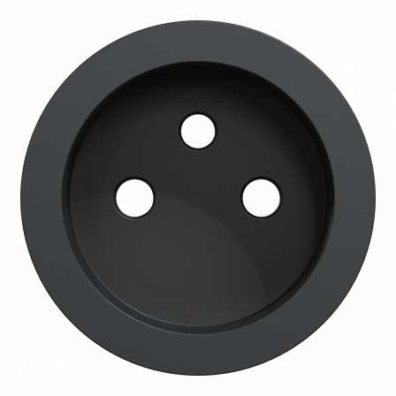 Odace anthracite - enjoliveur seul prise de courant 2P+T 16A