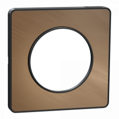 Odace Touch - plaque 1 poste bronze brossé avec liseré anthracite