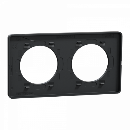 Odace Touch -  plaque 2 postes horizontaux ou verticaux 71mm anthracite