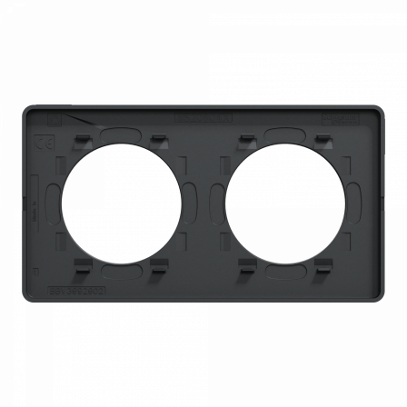 Odace Touch - plaque 2 postes hor/ver 71mm Kvadrat ombre avec liseré anthracite