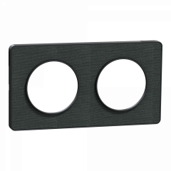 Odace Touch - plaque 2 postes hor/ver 71mm Kvadrat ombre avec liseré anthracite