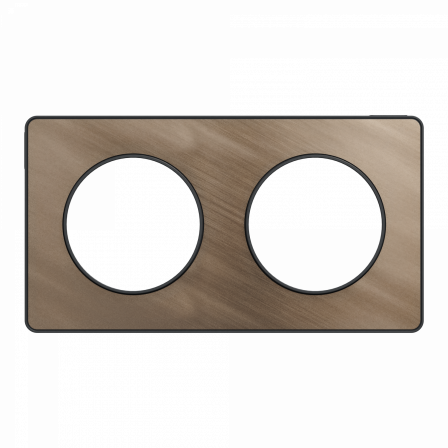 Odace Touch - plaque 2 postes horiz/vert 71mm bronze brossé avec liseré anth