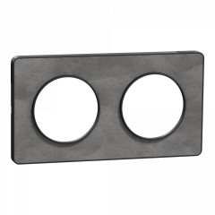 Odace Touch - plaque 2 postes horiz/ver 71mm ardoise avec liseré anthracite