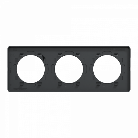 Odace Touch - plaque 3 postes horiz/vert 71mm bronze brossé avec liseré anth