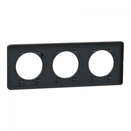 Odace Touch - plaque 3 postes horiz/vert 71mm bronze brossé avec liseré anth