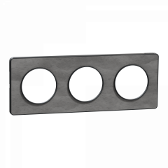 Odace Touch - plaque 3 postes horiz/ver 71mm ardoise avec liseré anthracite