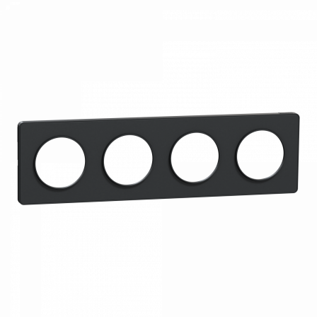 Odace Touch -  plaque 4 postes horizontaux ou verticaux entraxe 71mm anthracite