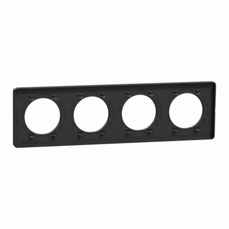 Odace Touch -  plaque 4 postes horizontaux ou verticaux entraxe 71mm anthracite