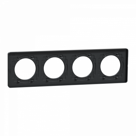 Odace Touch - plaque 4 postes horiz/ver 71mm ardoise avec liseré anthracite