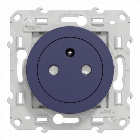 Odace - prise de courant 2P+T affleurante - cobalt - connexion rapide