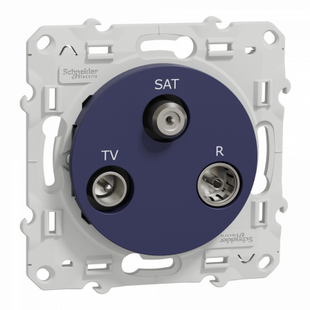 Odace - prise TV/FM/SAT - 1 entrée -  cobalt
