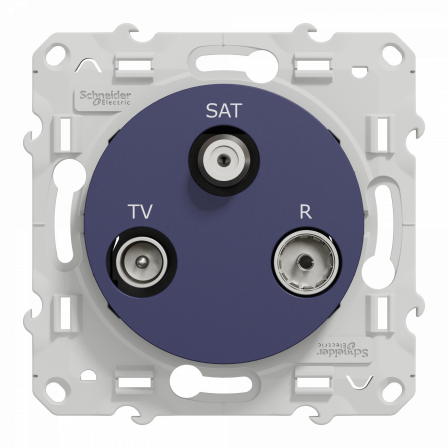 Odace - prise TV/FM/SAT - 1 entrée -  cobalt