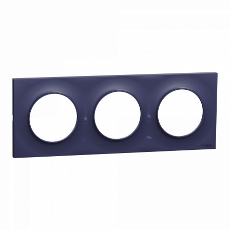 Odace Styl -  plaque 3 postes horizontaux ou verticaux entraxe 71mm bleu cobalt