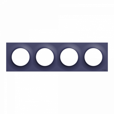 Odace Styl -  plaque 4 postes horizontaux ou verticaux entraxe 71mm bleu cobalt