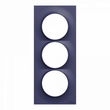 Odace Styl -  plaque 3 postes verticaux entraxe 57mm bleu cobalt