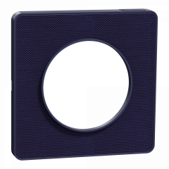 Odace Touch  - plaque 1 poste Kvadrat roi avec liseré bleu cobalt