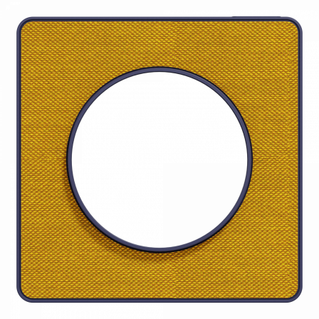 Odace Touch  - plaque 1 poste Kvadrat ocre avec liseré bleu cobalt