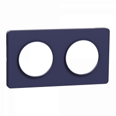 Odace Touch -  plaque 2 postes horizontaux ou verticaux 71mm bleu cobalt
