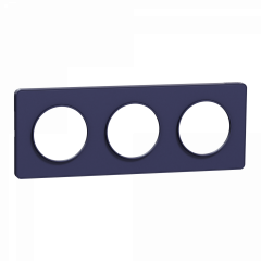Odace Touch -  plaque 3 postes horizontaux ou verticaux 71mm bleu cobalt