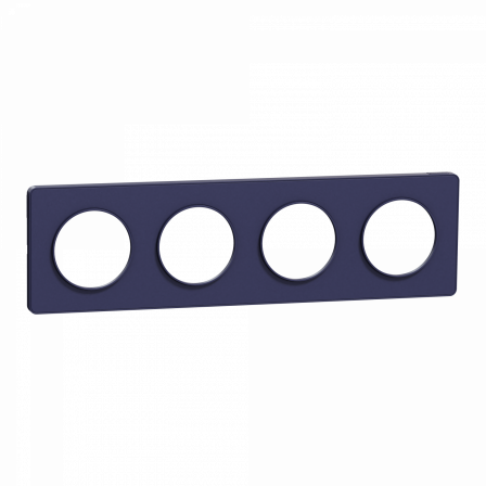 Odace Touch -  plaque 4 postes horizontaux ou verticaux 71mm bleu cobalt