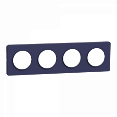 Odace Touch -  plaque 4 postes horizontaux ou verticaux 71mm bleu cobalt