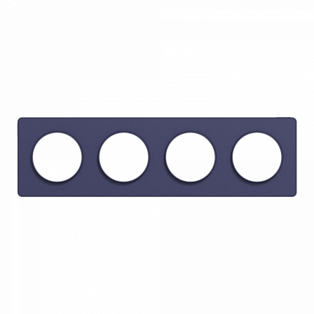 Odace Touch -  plaque 4 postes horizontaux ou verticaux 71mm bleu cobalt