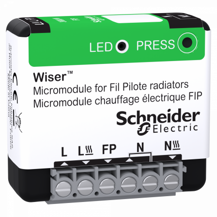 Wiser - micromodule encastré - zigbee - pilotage radiateur électrique fil pilote