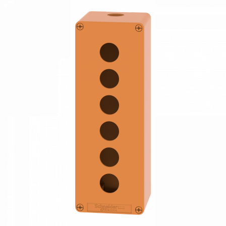 Boite vide orange 6 trous 22mm