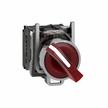 BOUTON TOURNANT LUMINEUX ROUGE DIAM 22
