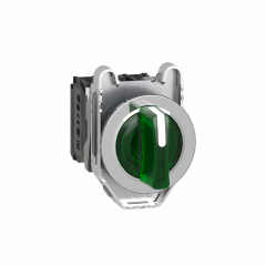 Harmony XB4 - bouton manette lum - flush - 3 pos fix - vert - 1O+1F - 120V