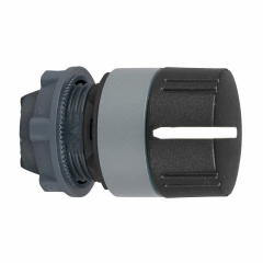 Harmony XB5 - tête bouton à molette - Ø22 - col grise - 3 pos rap au C - noir