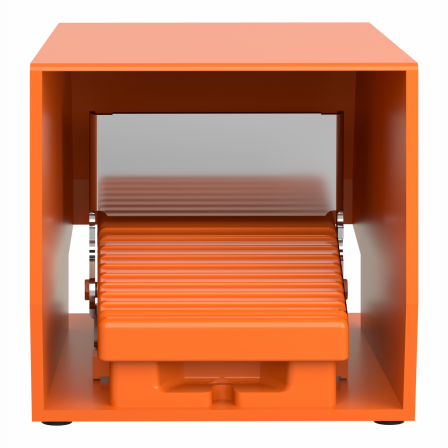 Preventa XPER - inter. à pied - simple - avec capot - métal.- orange - 2O+2F