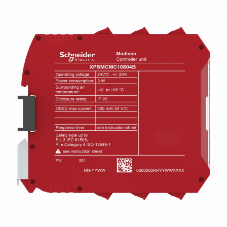 CPU-8 entrées de sécurité-4 OSSD simples-bornier à vis-connecteur fond de panier
