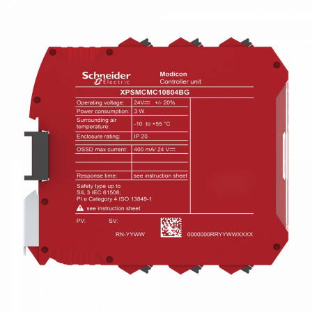 CPU-8 entrées de sécurité-4 OSSD simples-à ressort-connecteur fond de panier