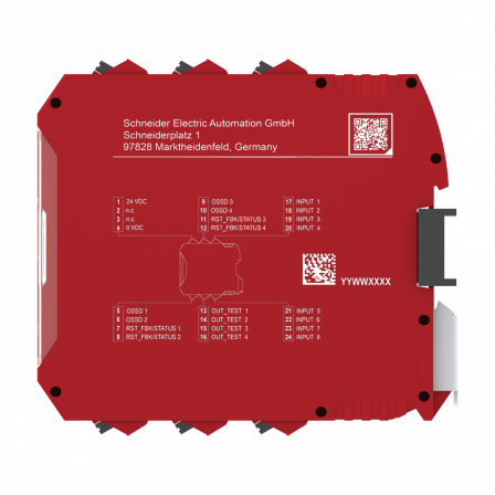 CPU-8 entrées de sécurité-4 OSSD simples-à ressort-connecteur fond de panier