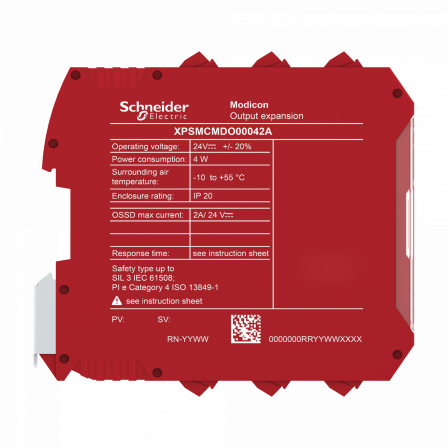 4 OSSD statiques-4OSSD simples ou 2OSSD doubles-8 sorties SIL1/PLc-bornier à vis