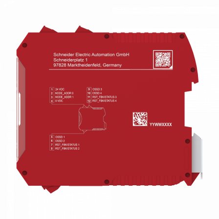 4 OSSD avec courant de sortie de 400 mA-4 sorties SIL 1/PL c-bornier à vis