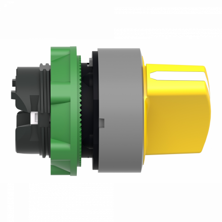 Harmony XB5 - tête de bouton tournant - Ø22 - col grise - 2 posit fixes - jaune
