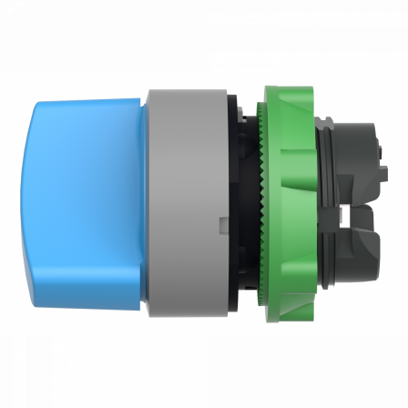Harmony XB5 - tête de bouton tournant - Ø22 - col grise - 2 pos à rap. - bleu