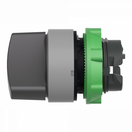 Harmony XB5 - tête de bouton tournant - Ø22 - col grise - 2 pos à rap. - noir