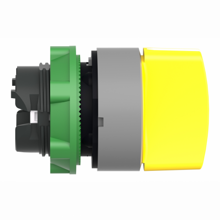 Harmony XB5 - tête bouton tournant - Ø22 - col grise - 3 pos rap au C - rouge