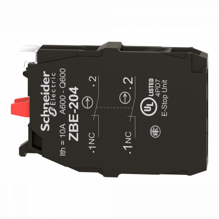 Harmony - bloc contact double - 2O - raccordement vis-étrier