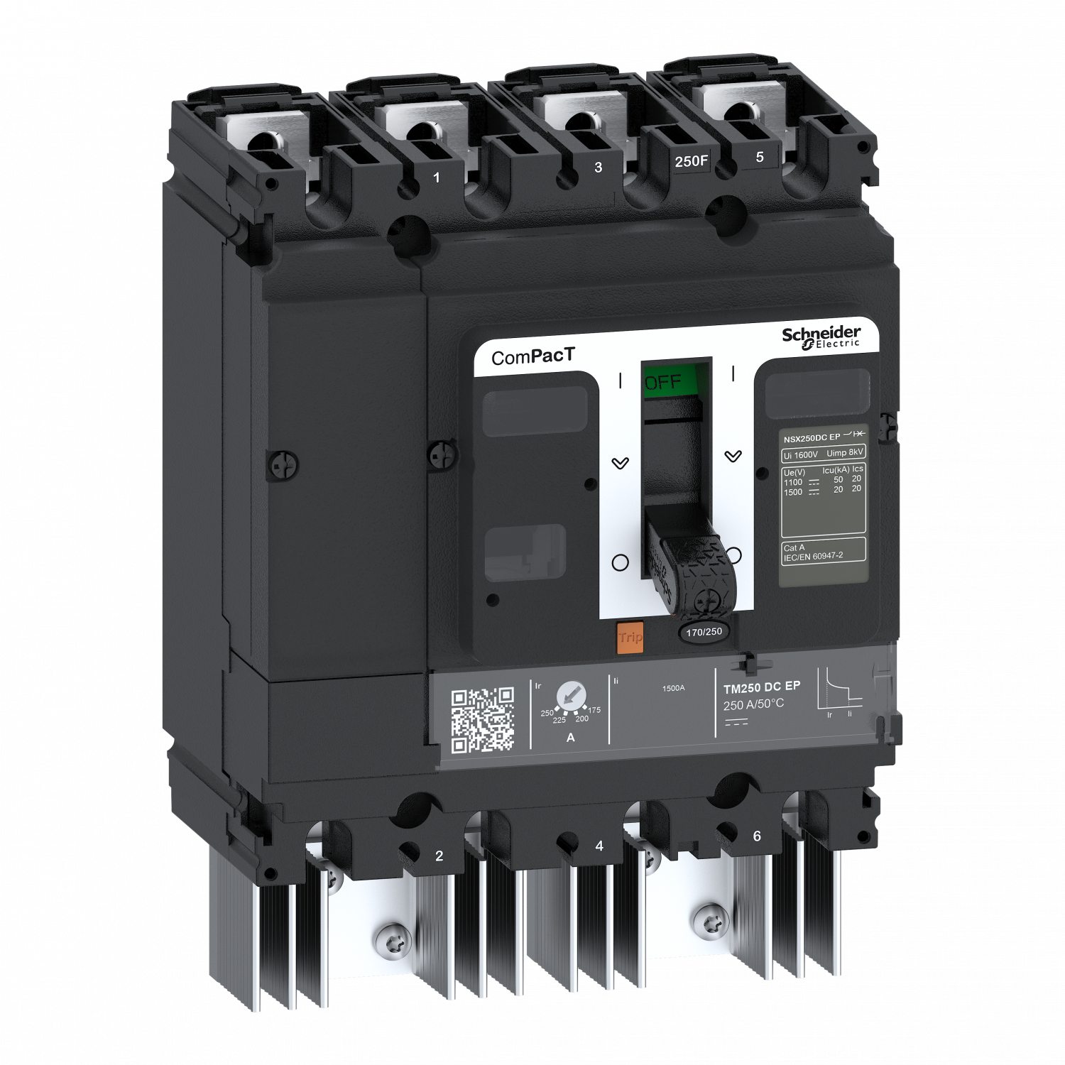 ComPacT NSX250 DC EP - Disjoncteur - TM-DC EP 125A - 4P4D - 50kA - montage fixe