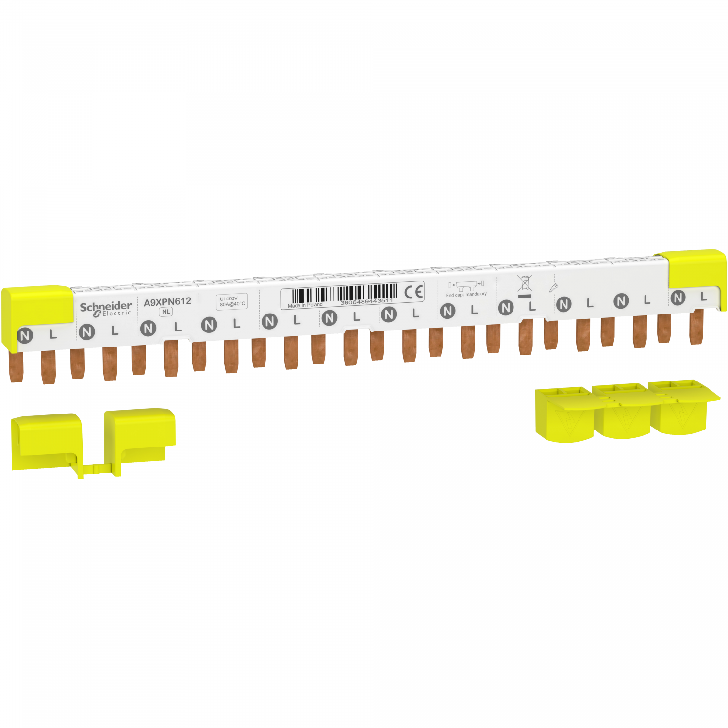 Acti9 iDT40 - Peigne horizontal - 1P+N - 12 modules de 18mm - 80A