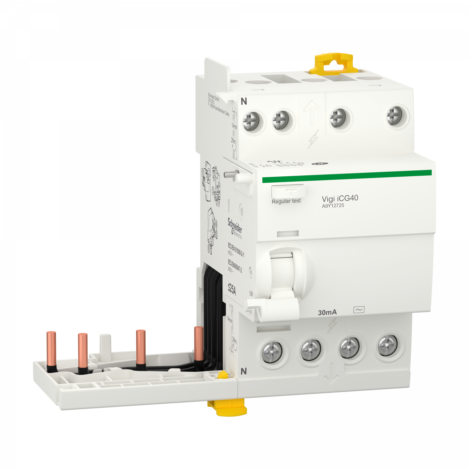 Acti9 iTG40 - Bloc dif. Vigi Tête de groupe - 3P+N - 25A - 30mA - Type AC