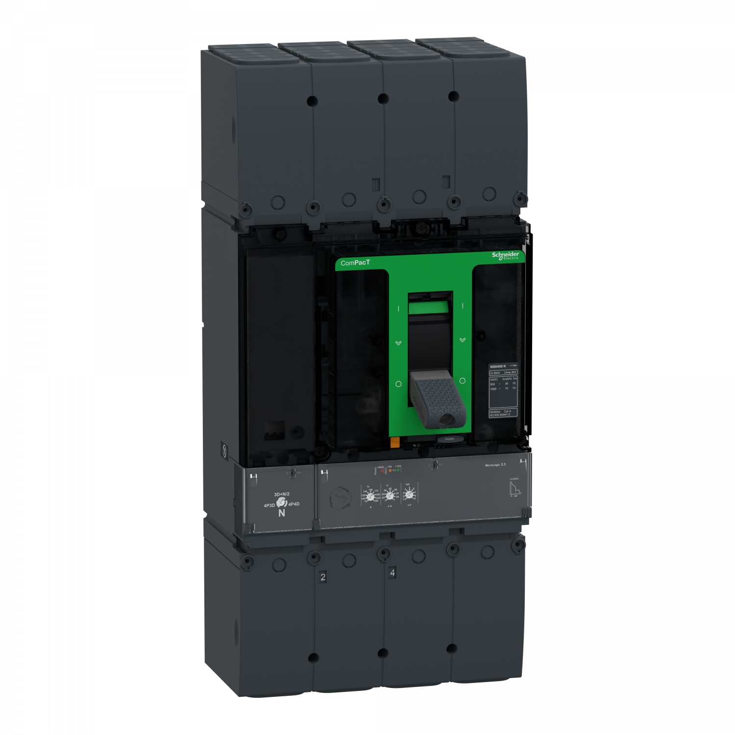 ComPacT NSX400K - Disjoncteur - MicroLogic 2.3 250A - 4P4D - 10kA - montage fixe