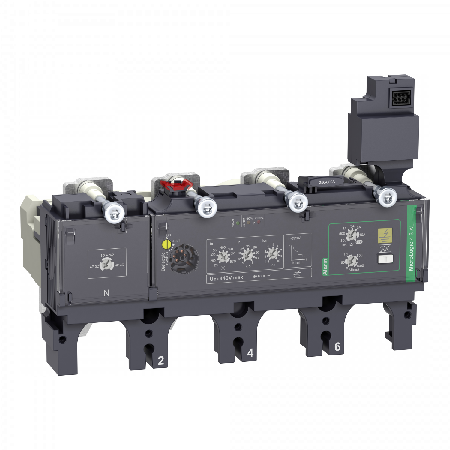 ComPacT NSX - déclencheur MicroLogic 4.3AL Vigi 570A - 4P4D pour NSX630