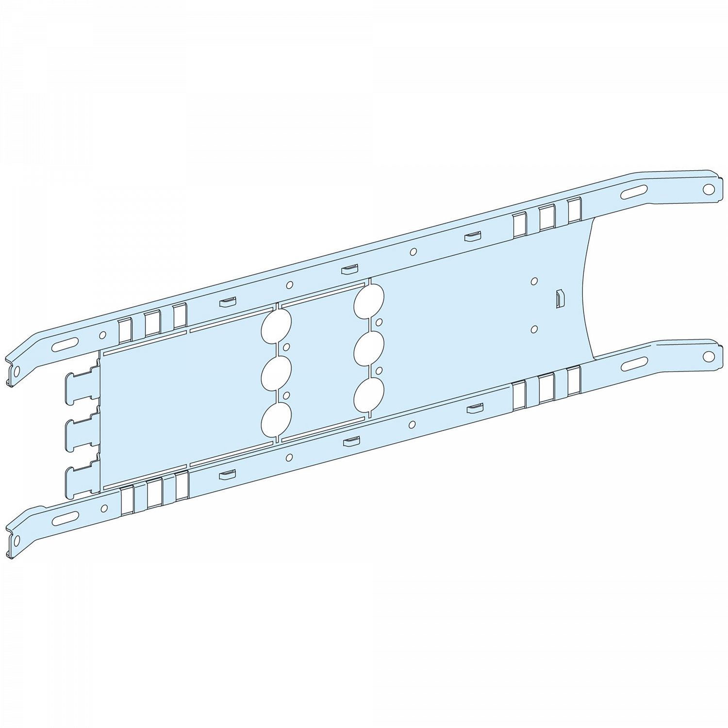 PrismaSeT P - Platine NSX100-250 - fixe - 3P horiz. - Cde maneton - L650