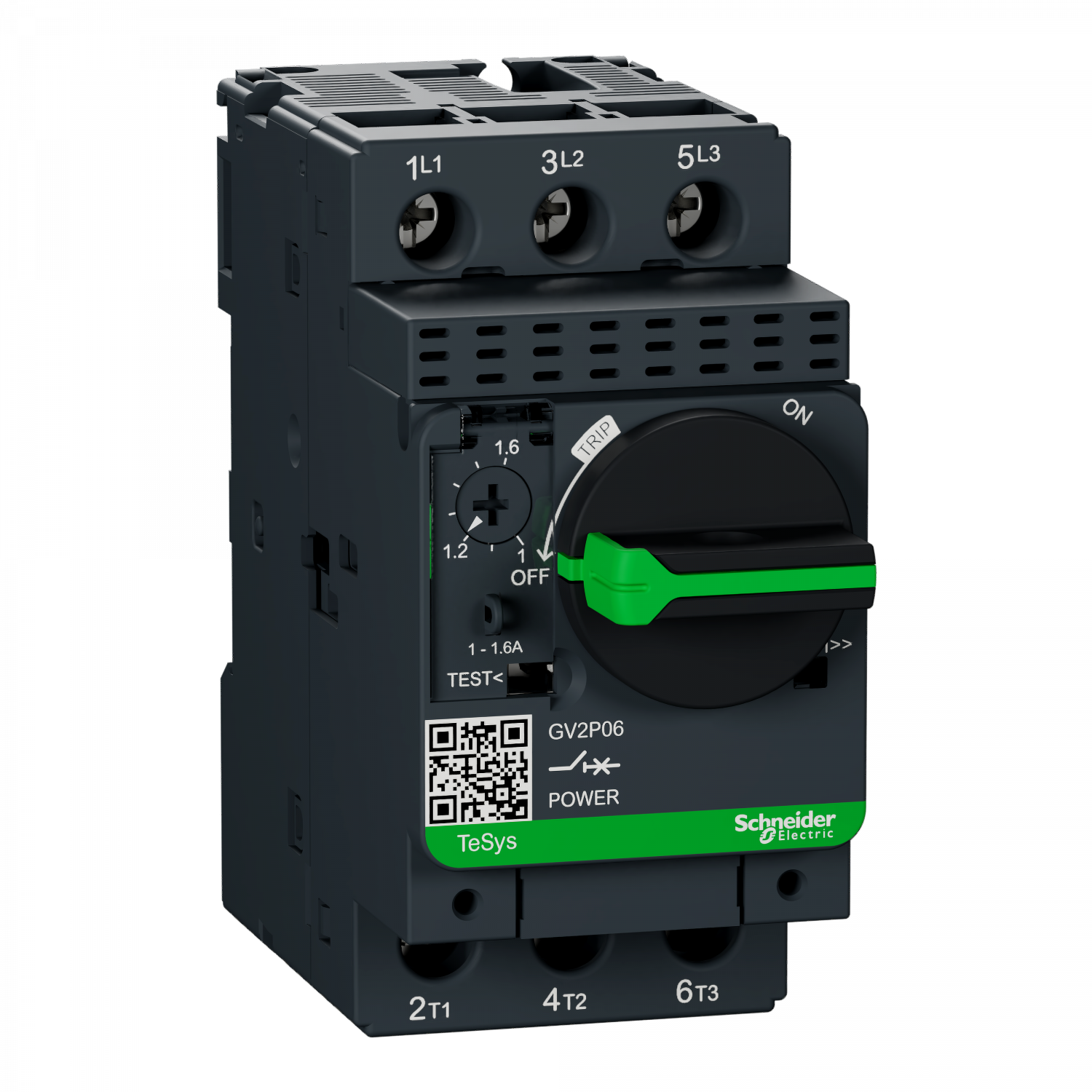 TeSys GV2P - disj. moteur - 1..1,6A - 3P 3d - déclencheur magnéto-thermique