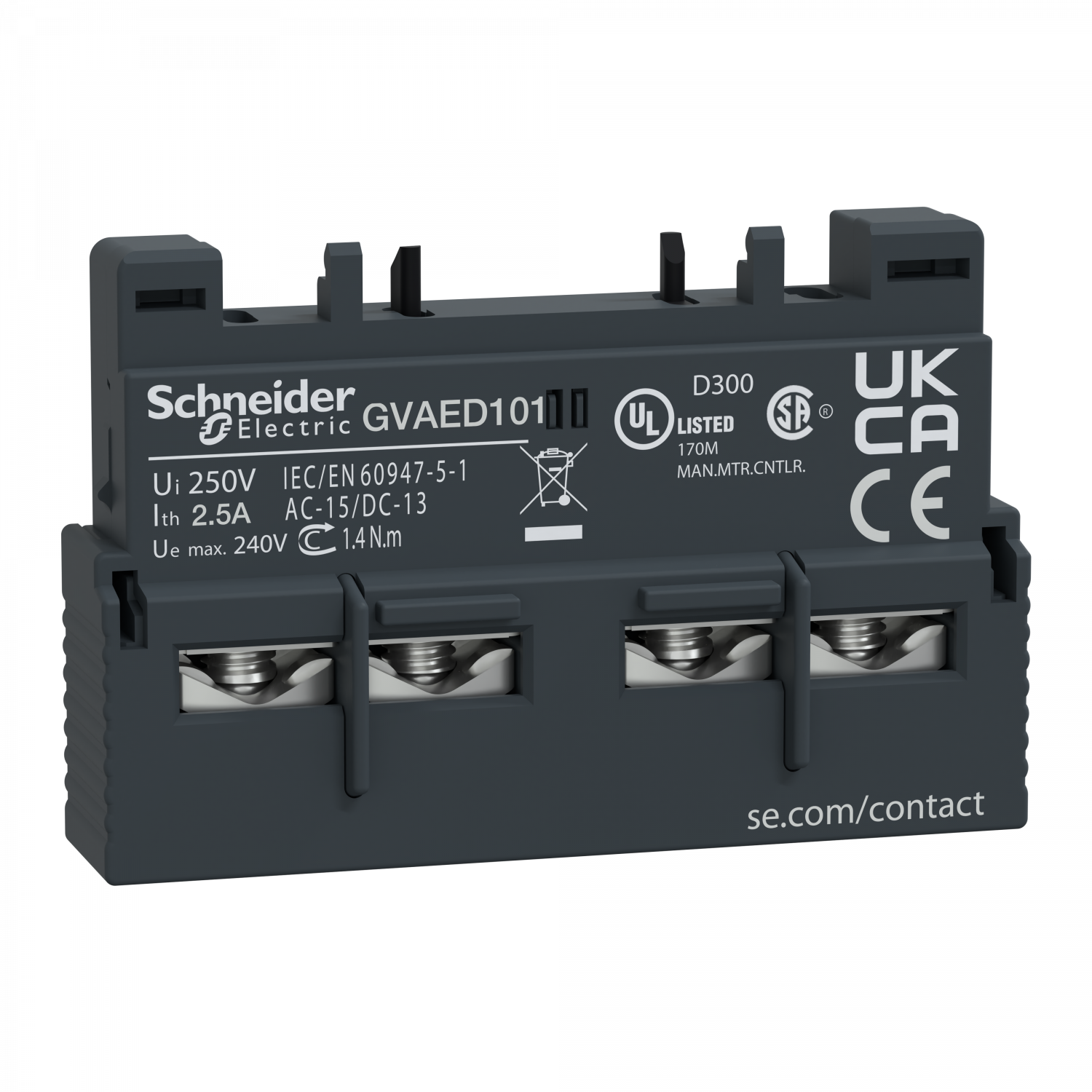 TeSys GV - bloc de contact auxiliaire - montage frontal - 2F